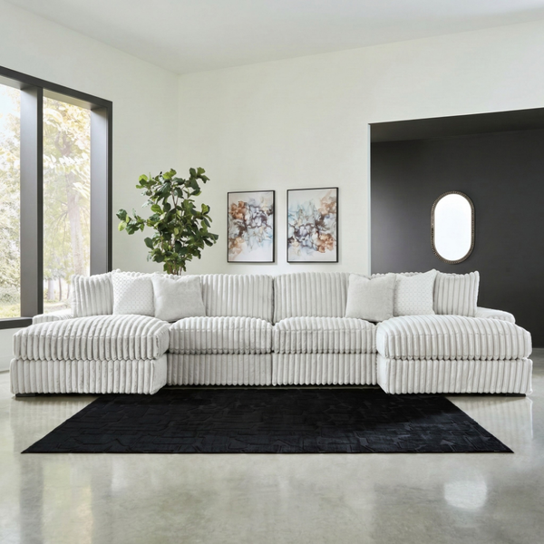 Stupendous 4-Piece Sectional with Double Chaise