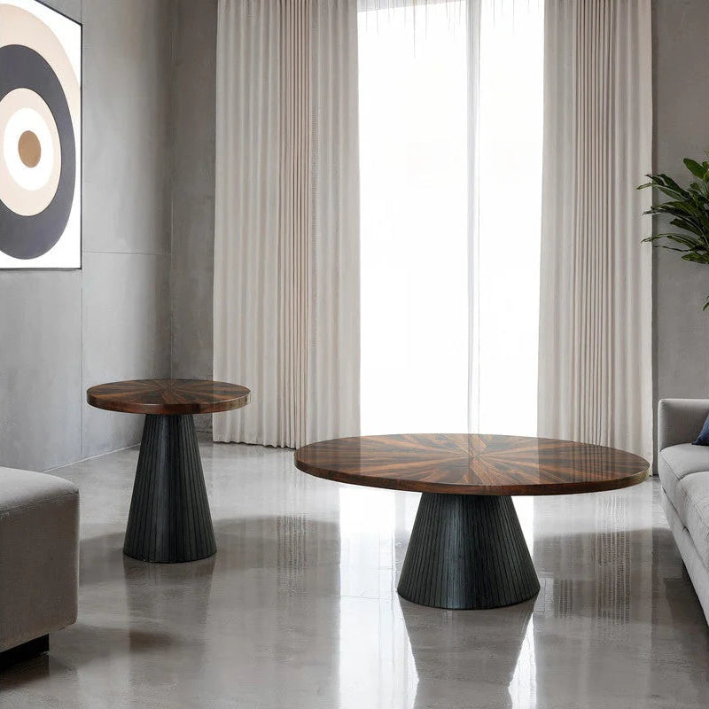 Surdal Black Oval Coffee Table | Modern Engineered Wood Coffee Table | MidinMod