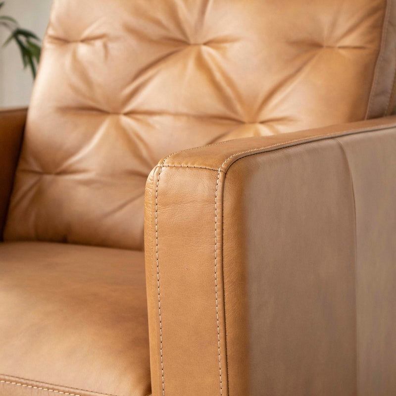 Flint Genuine Leather Recliner - MidinMod Houston Tx Mid Century Furniture Store - Lounge Chairs 5
