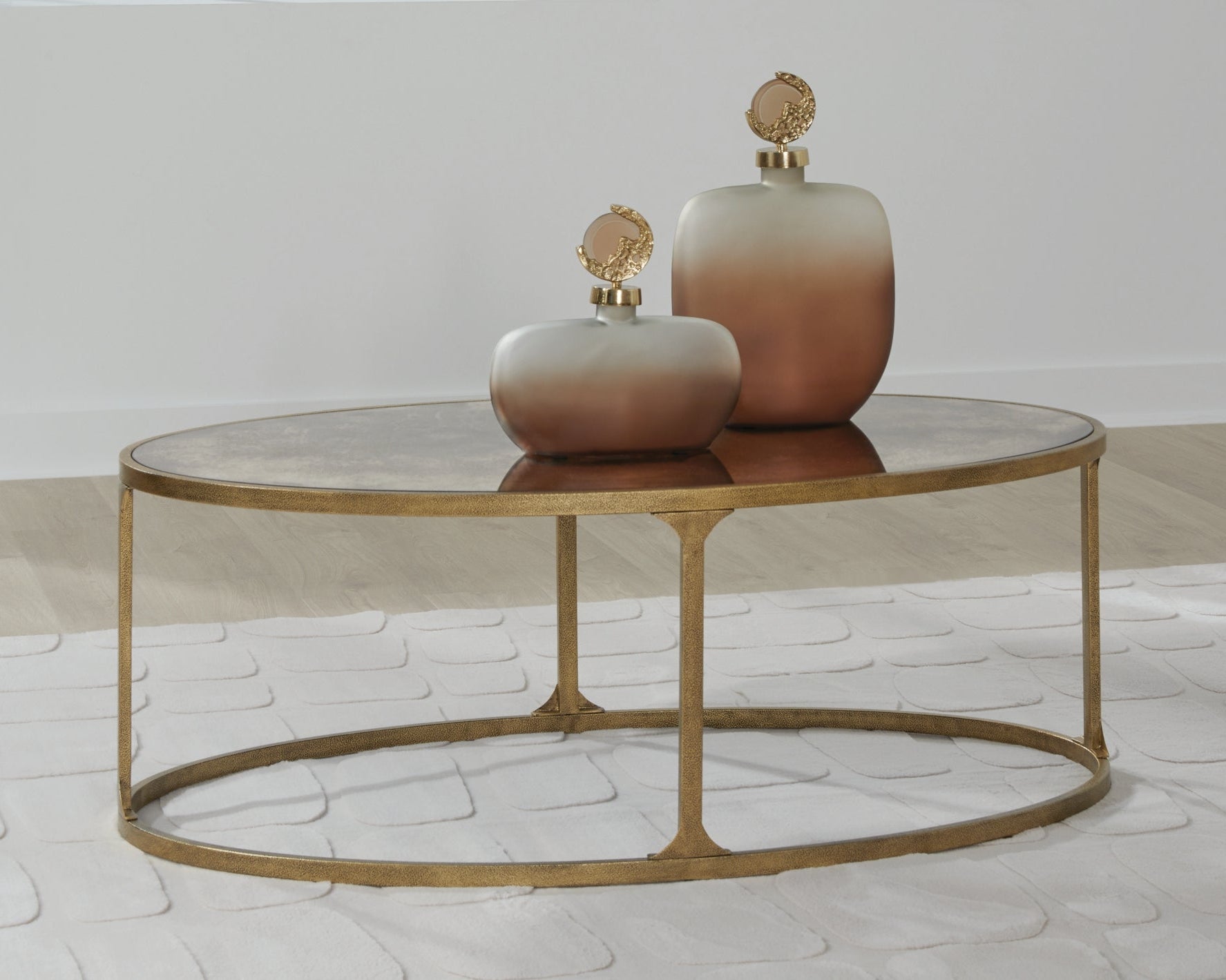Korajane Oval Cocktail Table - Gold