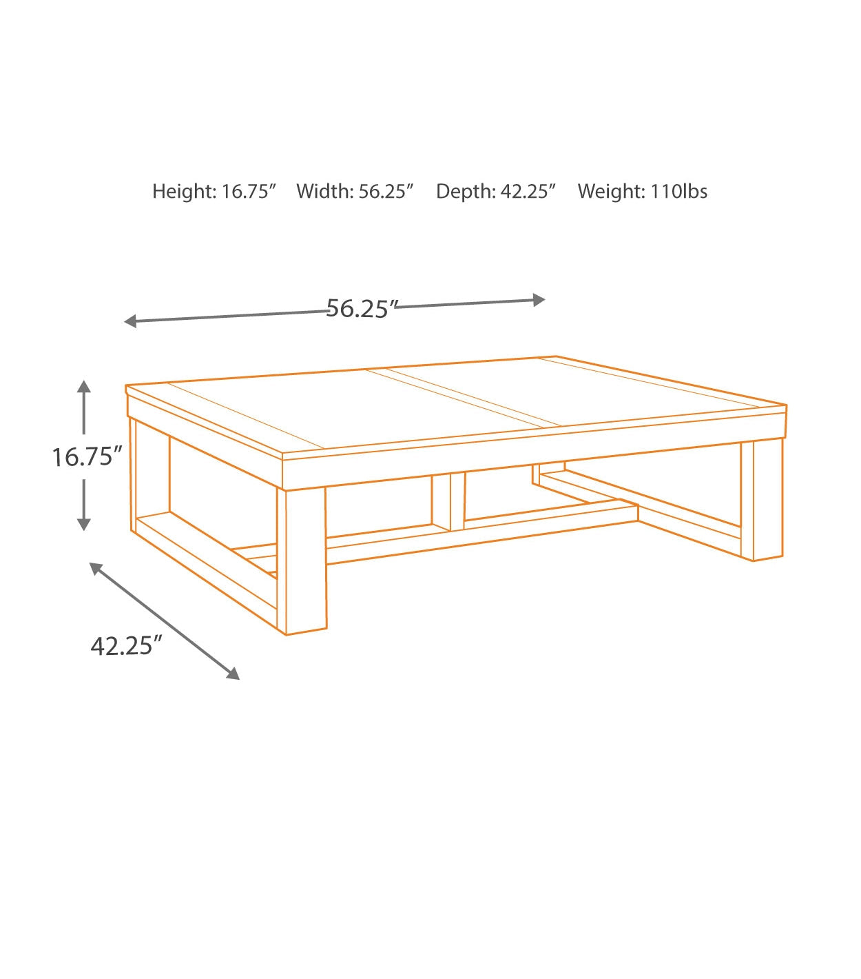 Watson Rectangular Cocktail Table - Dark Brown