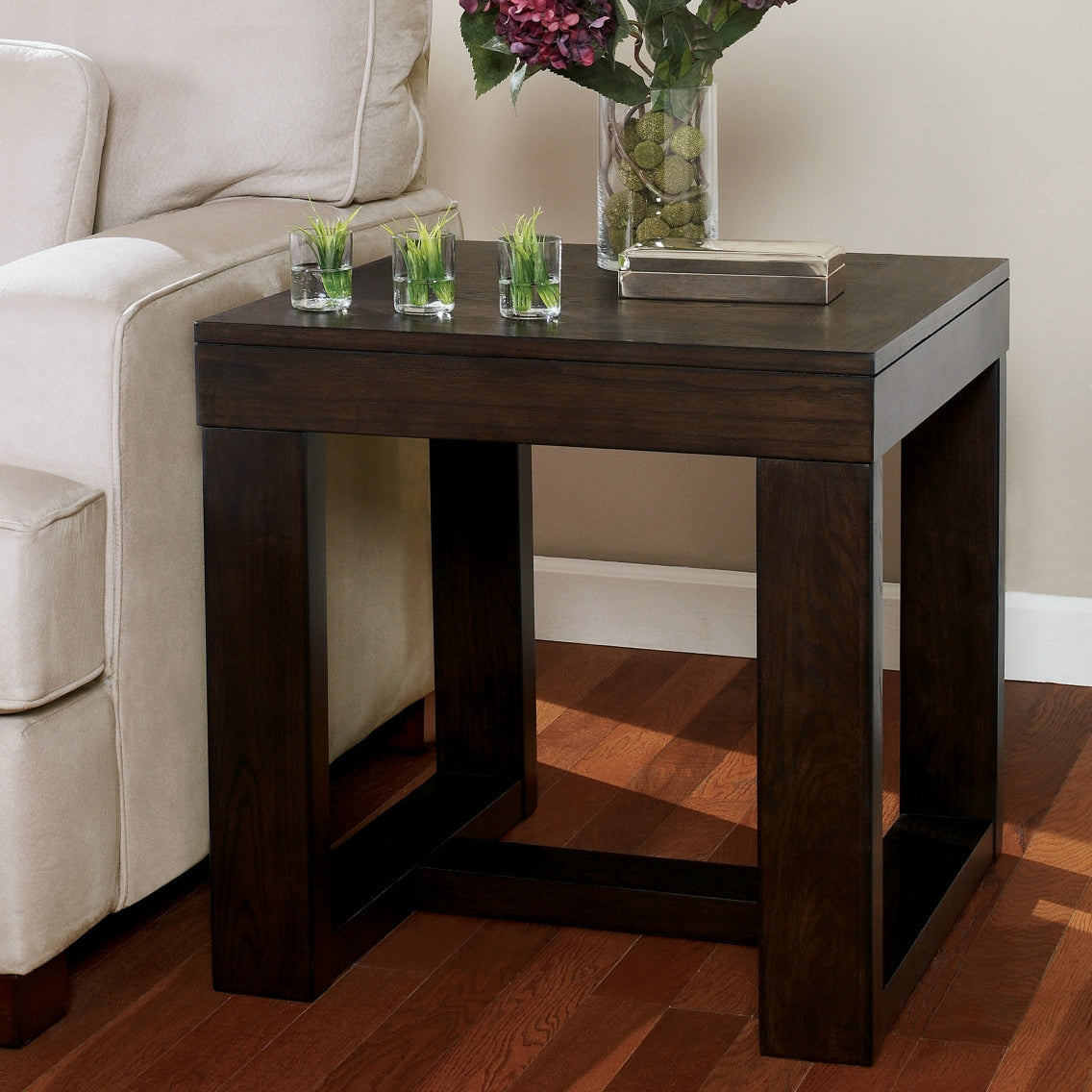 Watson Square End Table - Dark Brown