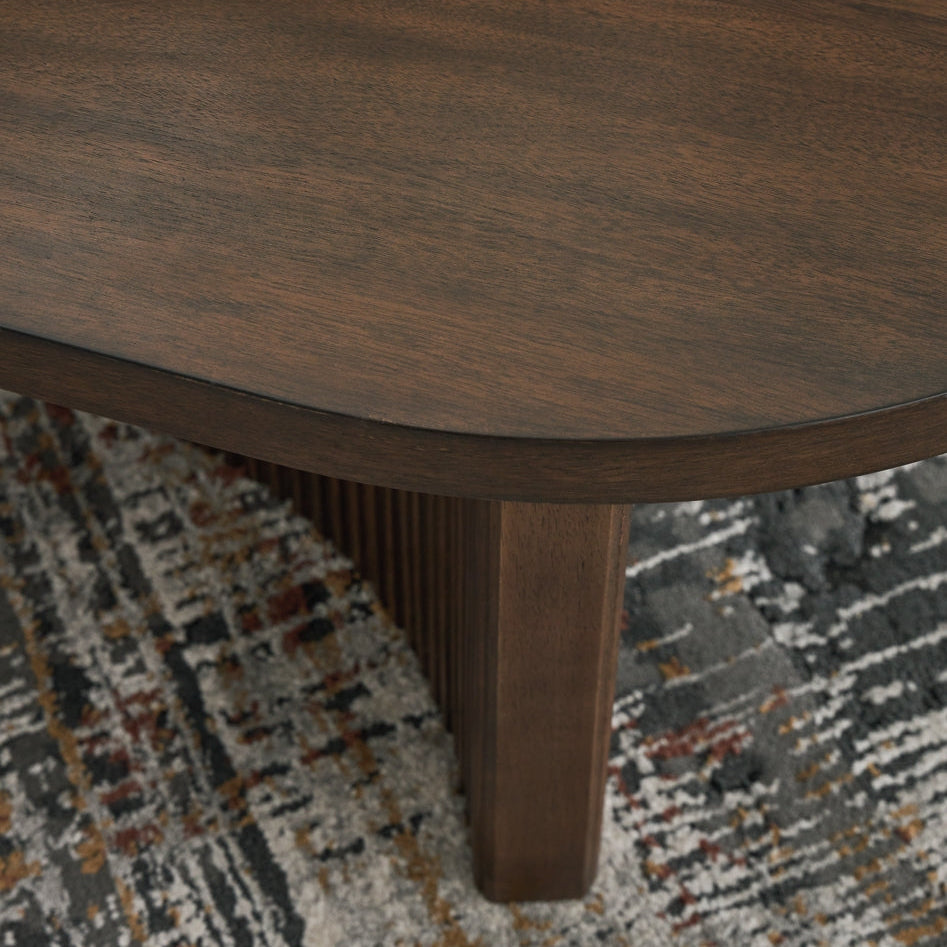 Korestone Oval Cocktail Table - Brown