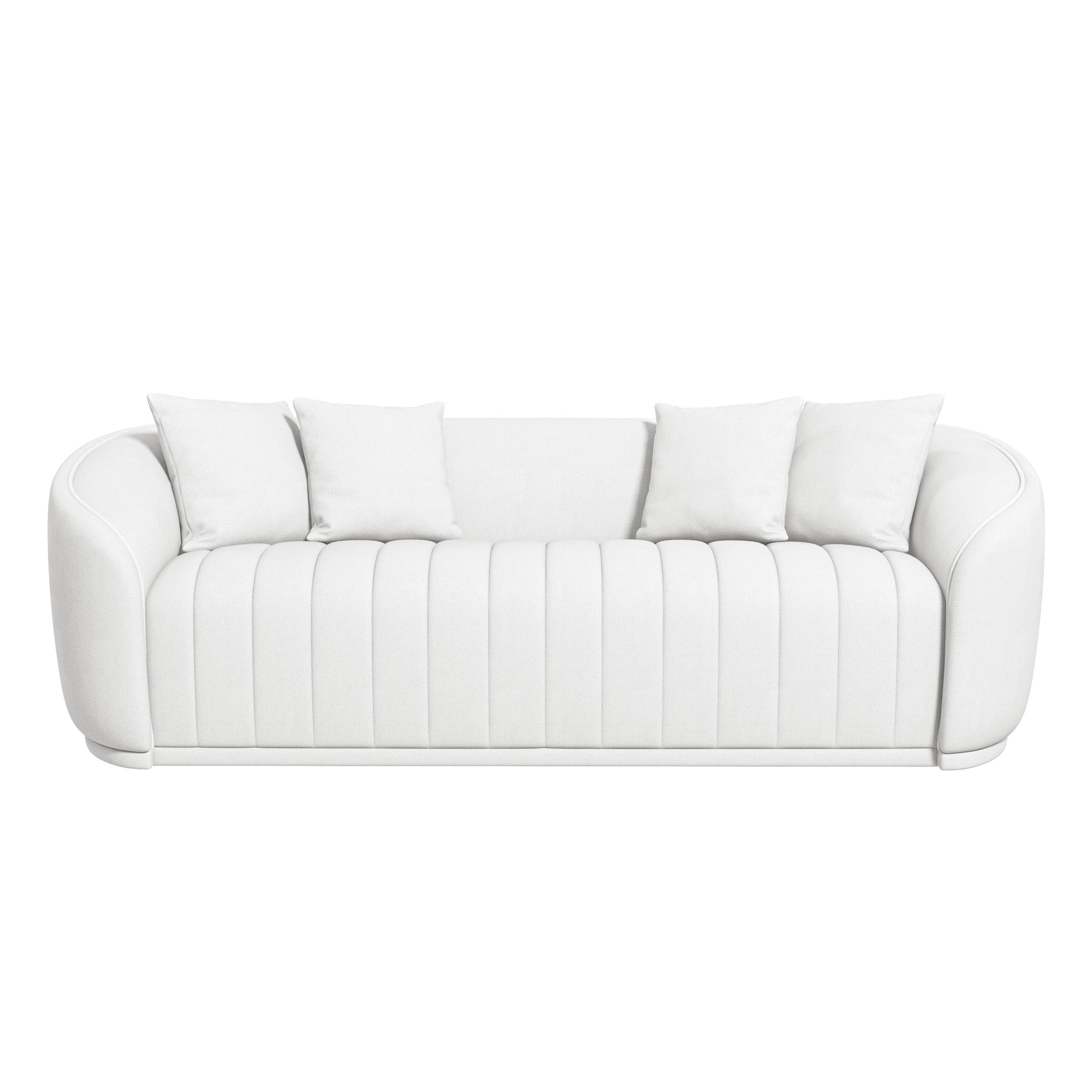 Thrive White Boucle Sofa - MidinMod