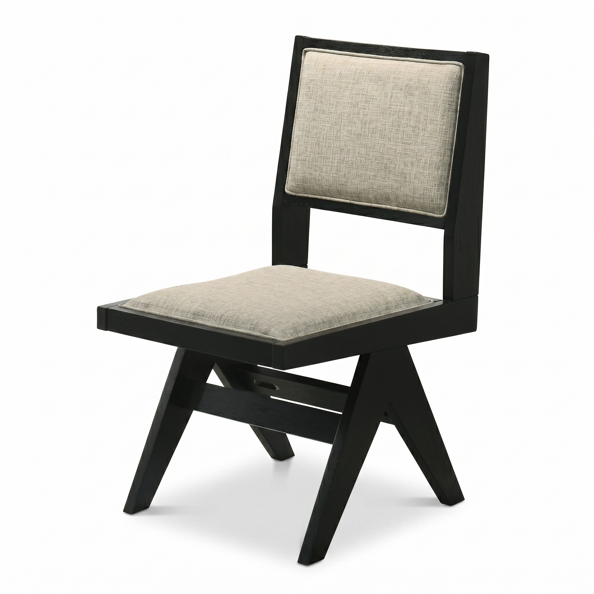 Tottenham Light Gray and Black Side Chair (Set of 2) | Contemporary Fabric Dining Chairs | MdinMod