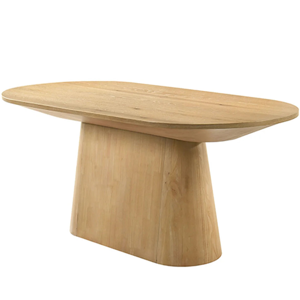 Tottenham Oak Oval Dining Table | Contemporary Pedestal Dining Table | MidinMod