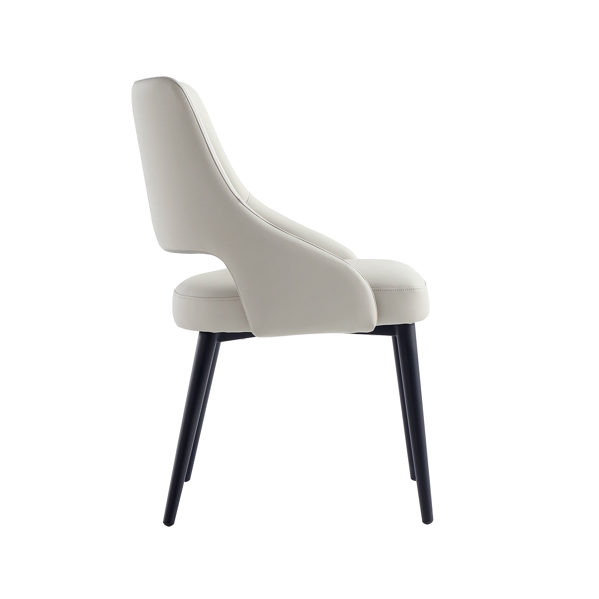 Tremont Stone Gray Dining Chair | Modern Leather Upholstered Seating | MidinMod