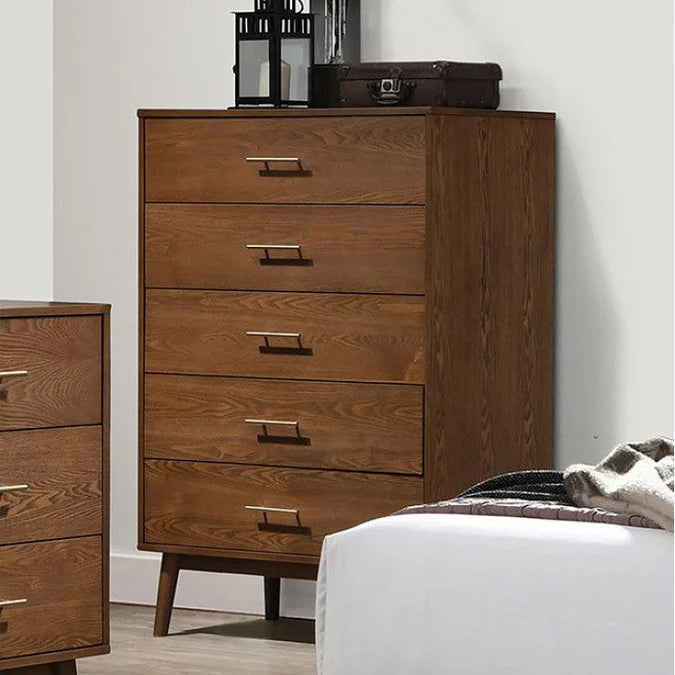Tromso Walnut Chest | Mid-Century Modern Solid Wood Bedroom Chest | MidinMod
