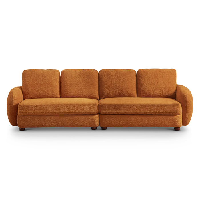 Virgil Burnt Orange Boucle Sofa - MidinMod Houston Tx Mid Century Furniture Store - Sofas 1