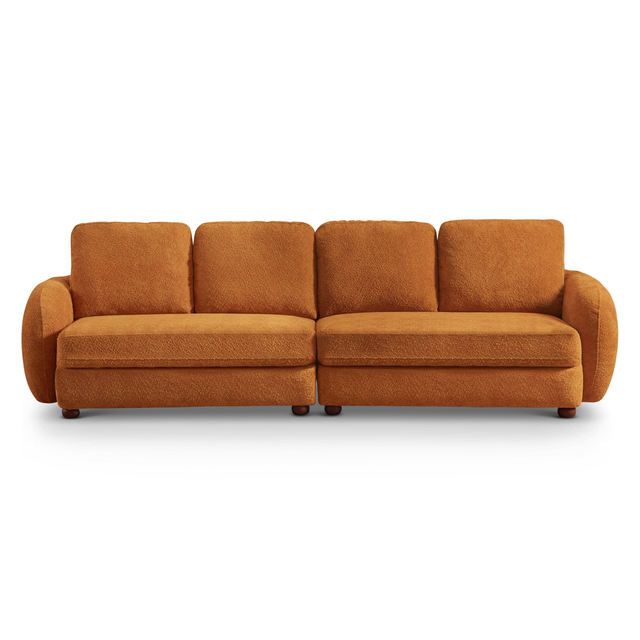 Virgil Burnt Orange Boucle Sofa - MidinMod