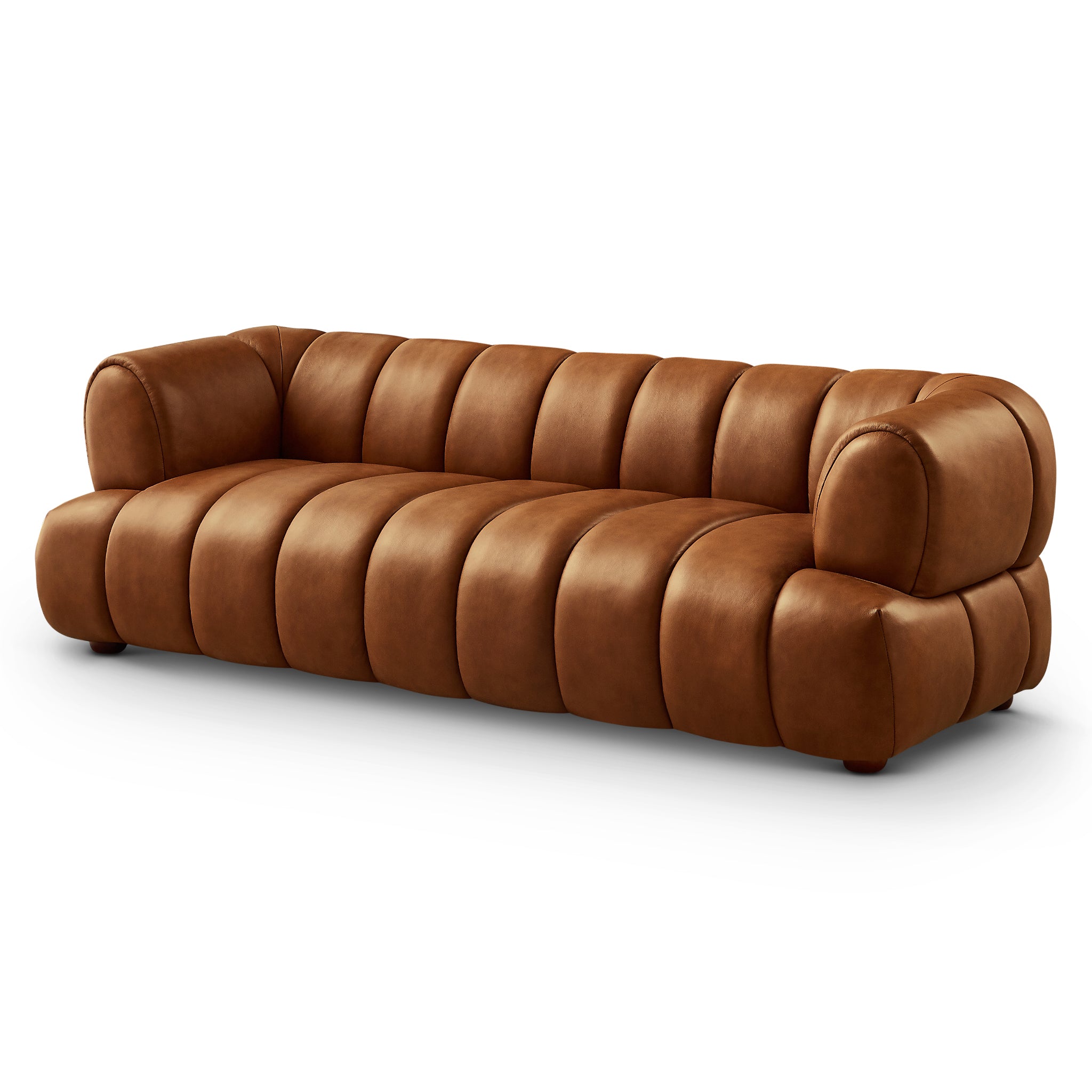 Rover Cognac Leather Sofa - MidinMod