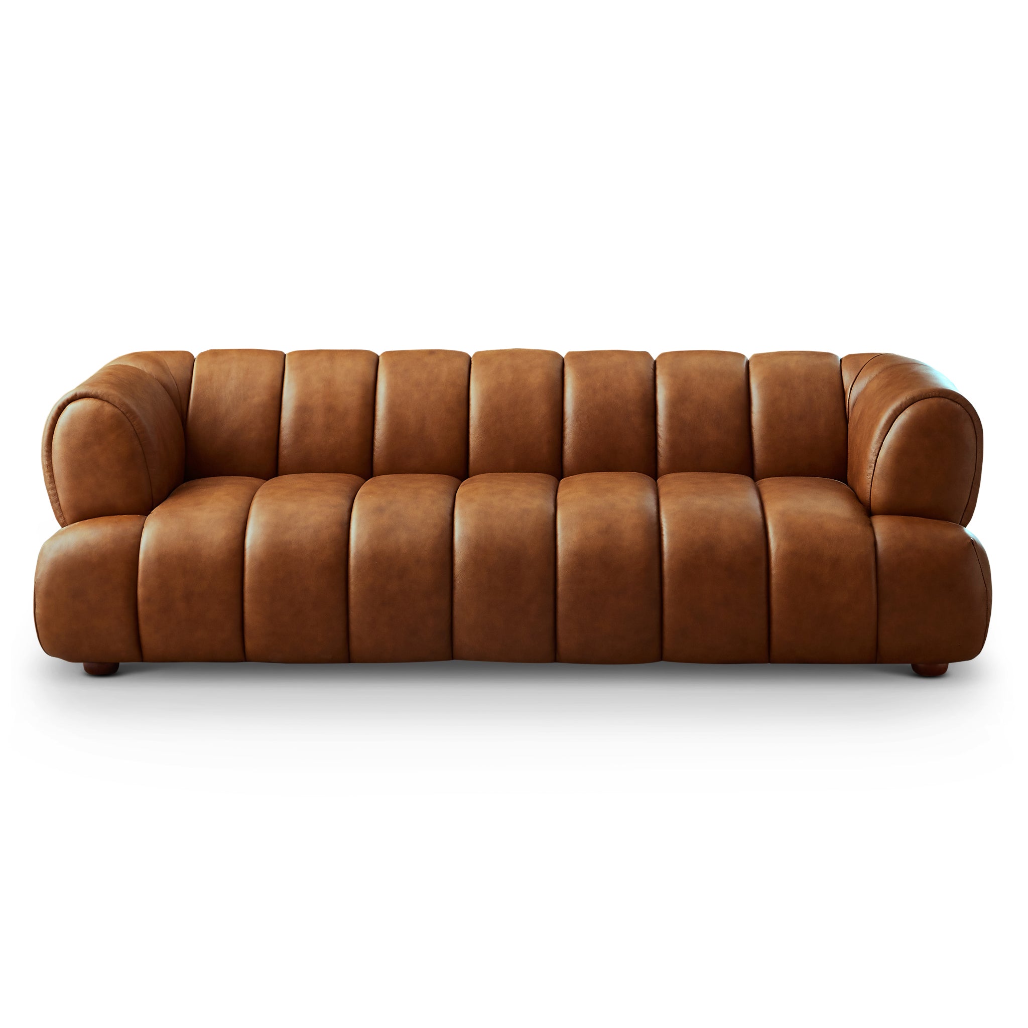 Rover Cognac Leather Sofa - MidinMod