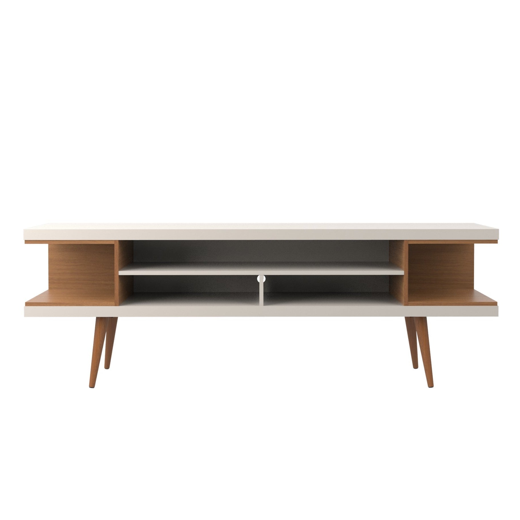 Utopia Free-Standing Off White and Maple Cream 71" TV Stand