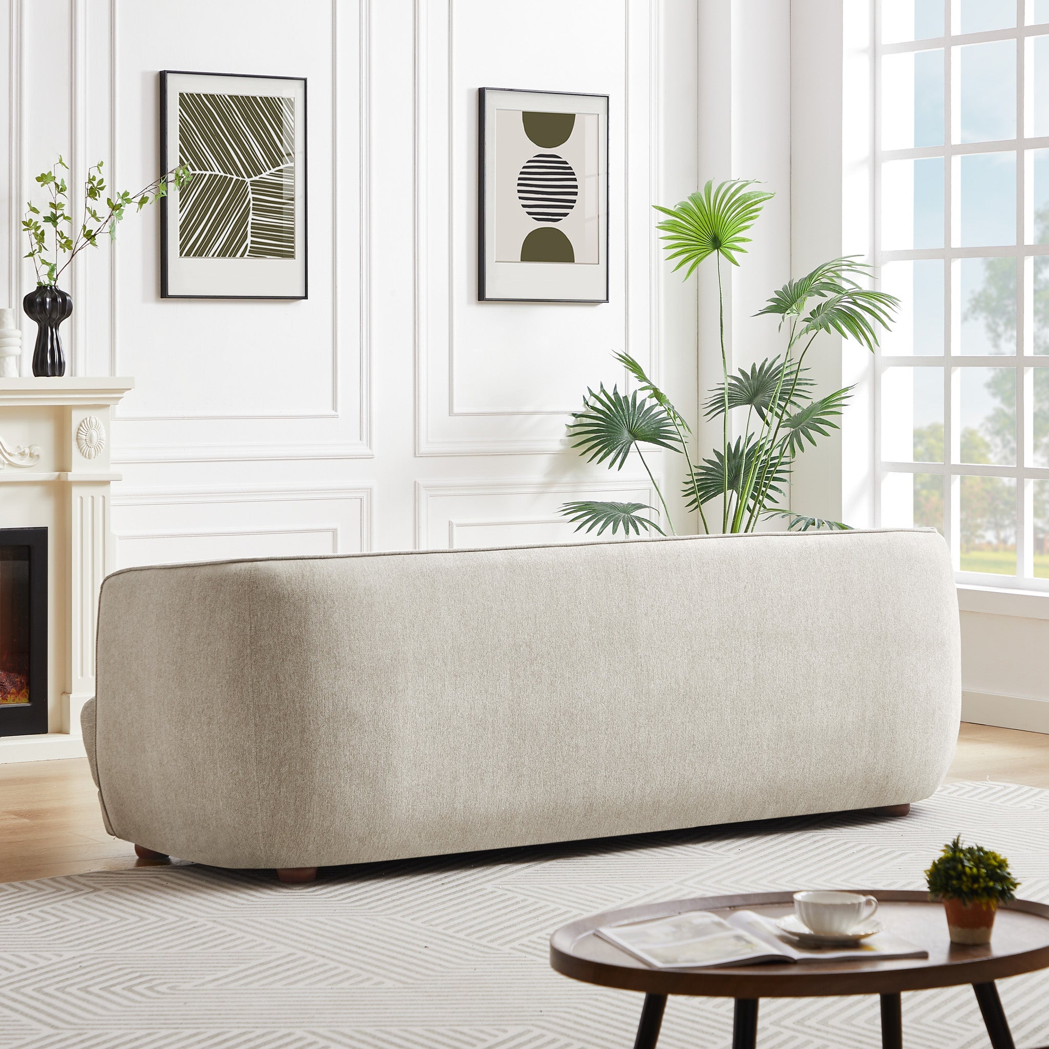 Venus Cream Linen Sofa - MidinMod