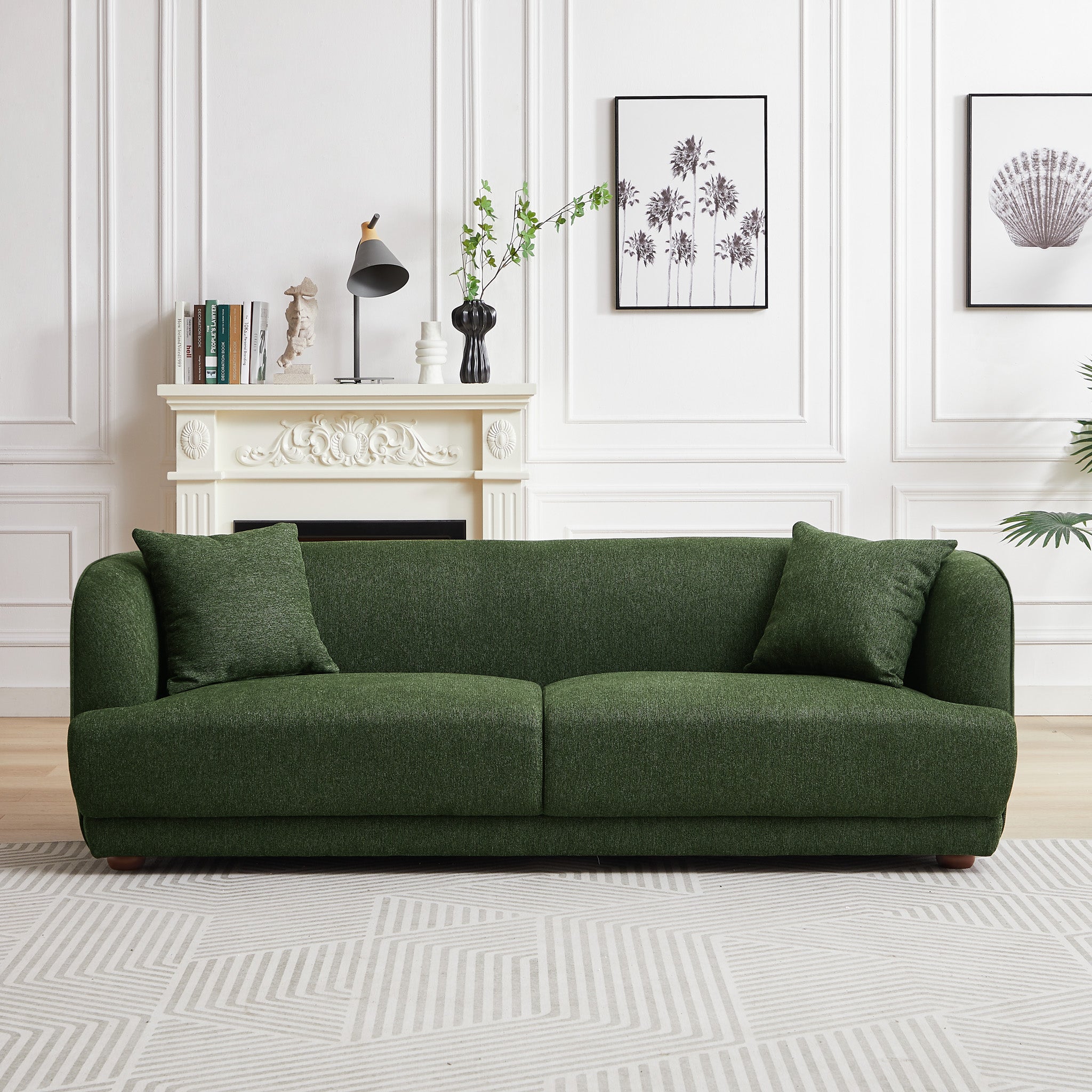 Venus Green Linen Sofa - MidinMod