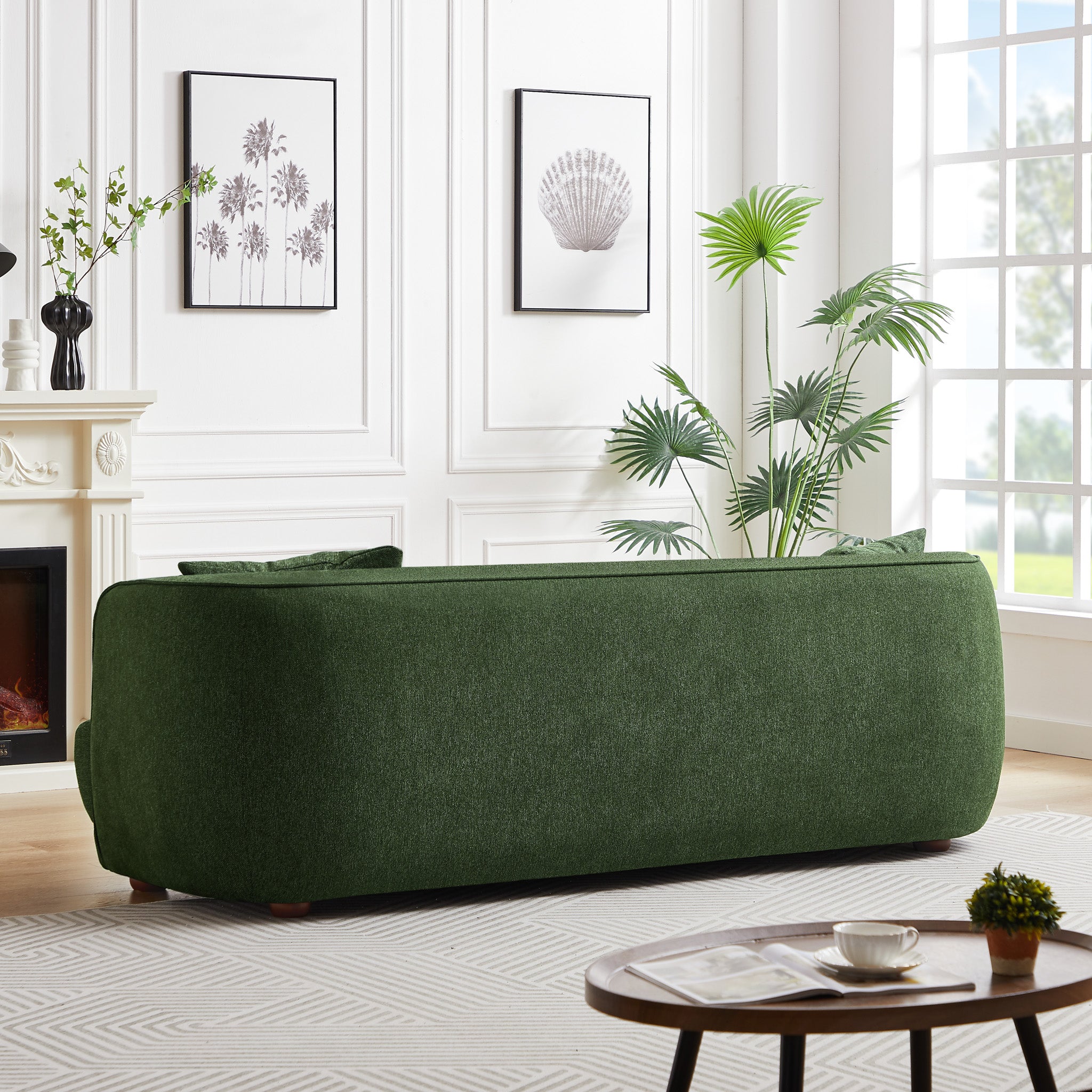 Venus Green Linen Sofa - MidinMod