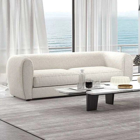 Verdal Off-White Sofa | Contemporary Tuxedo Boucle Sofa | MidinMod