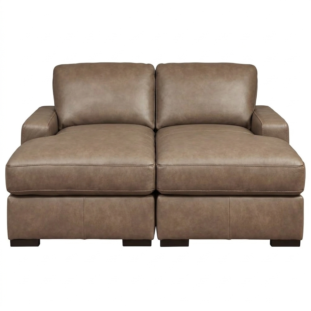 Veronella Super Chaise Sectional | Modern Brown Leather Modular Sofa | MidinMod