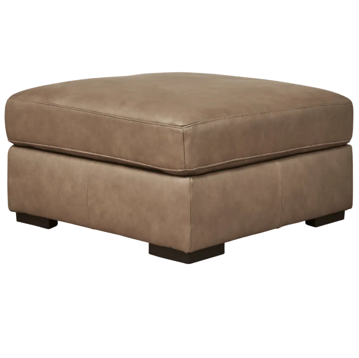 Veronella Oversized Accent Ottoman in Brown | Contemporary Leather Seating | MidinMod