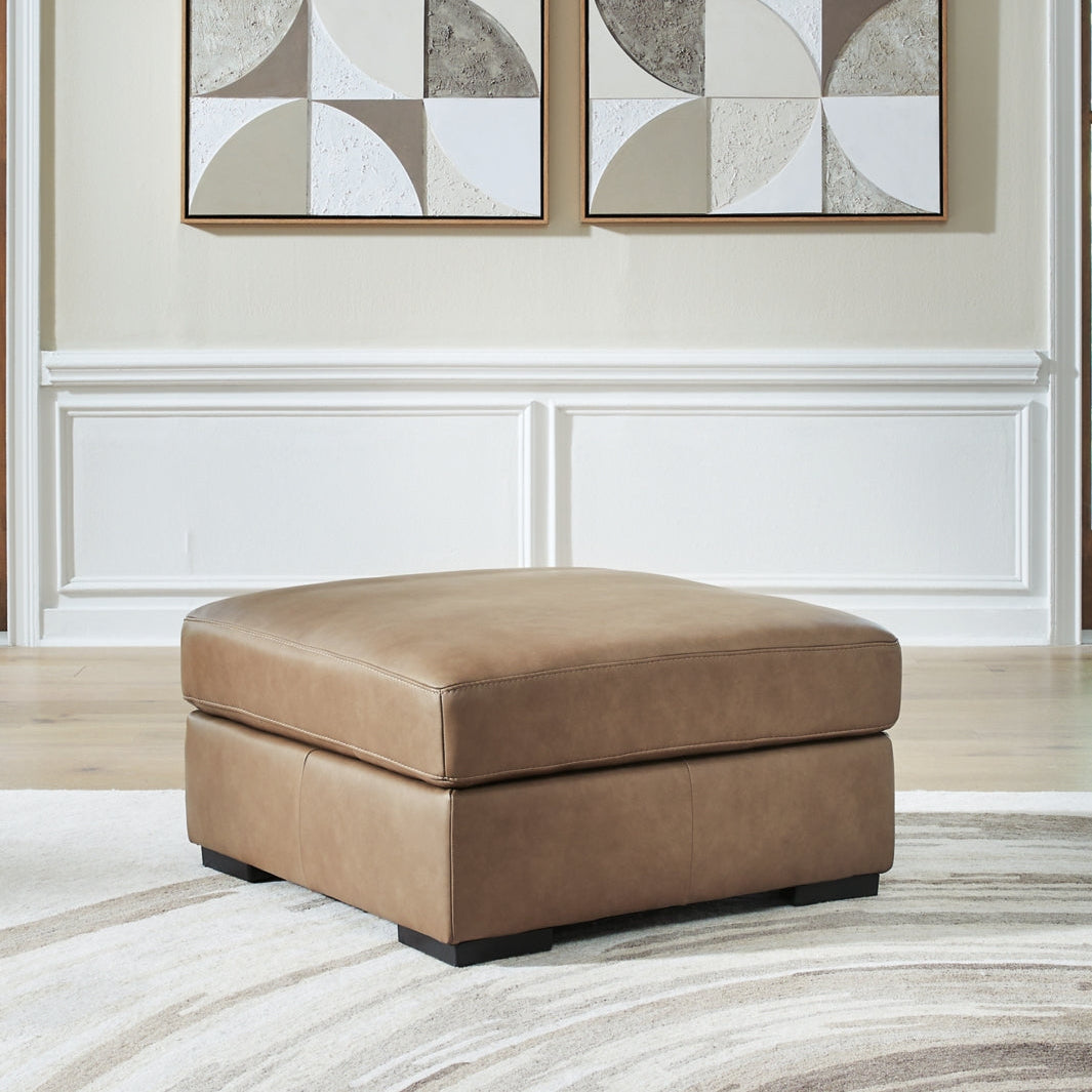 Veronella Oversized Accent Ottoman in Brown | Contemporary Leather Seating | MidinMod