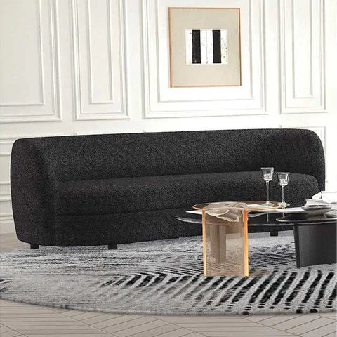 Versoix Black Sofa | Contemporary Curved Boucle Kidney Sofa | MidinMod