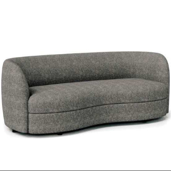 Versoix Charcoal Gray Sofa | Contemporary Curved Boucle Kidney Sofa | MidinMod