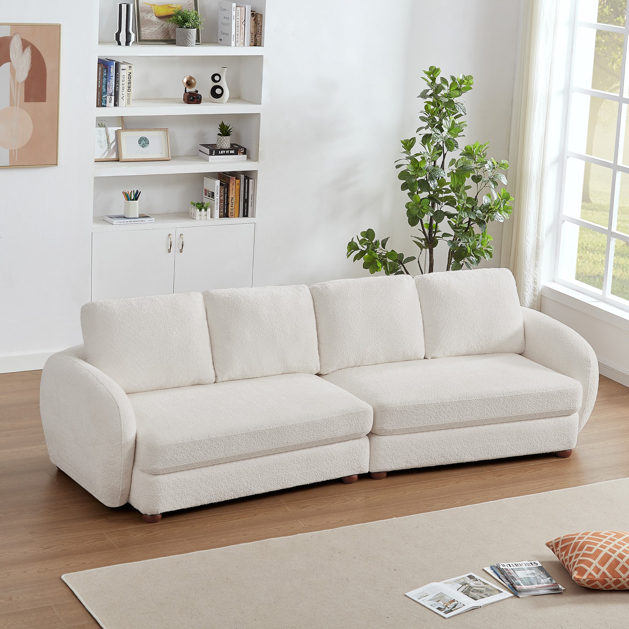 Virgil Cream Boucle Large Sofa - MidinMod