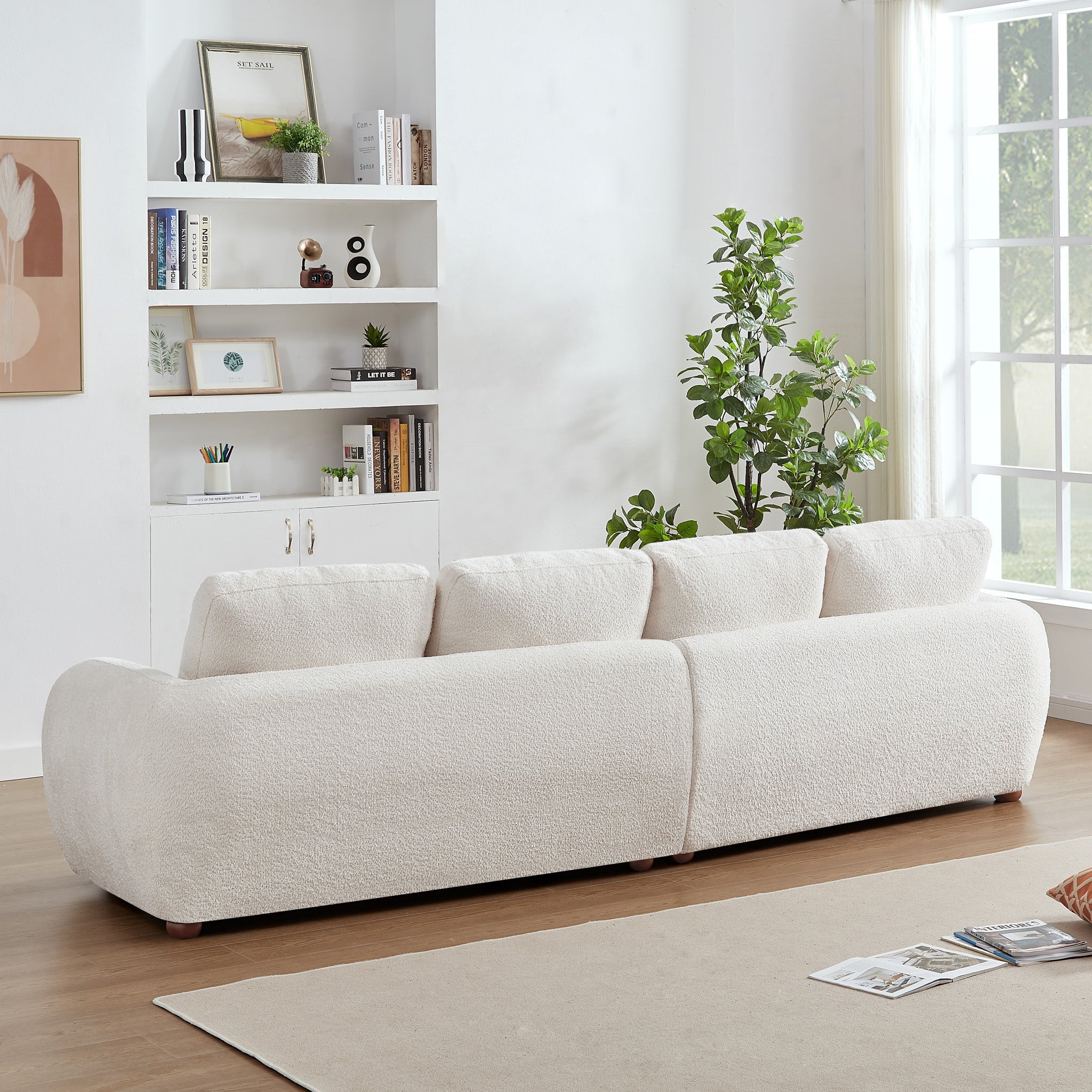 Virgil Cream Boucle Large Sofa - MidinMod