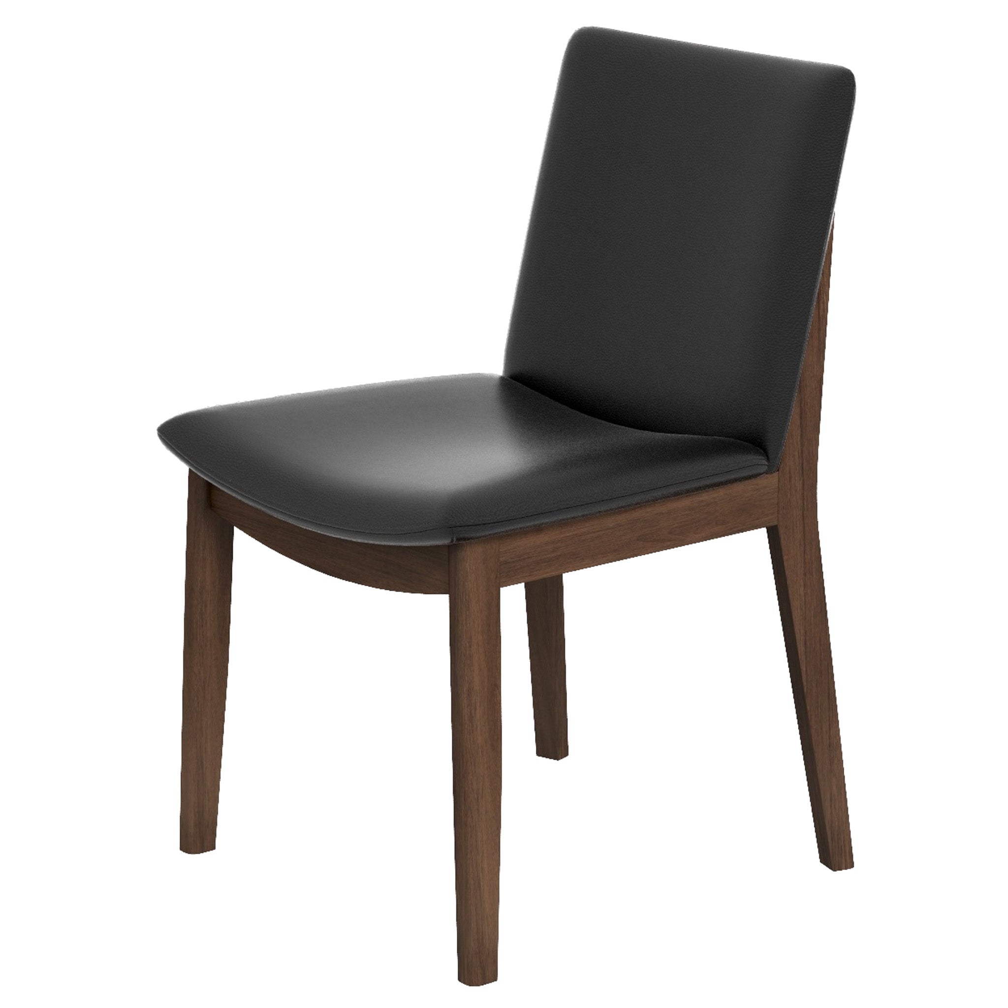 Virginia Dining Chair Black Leather Set of 2 - MidinMod