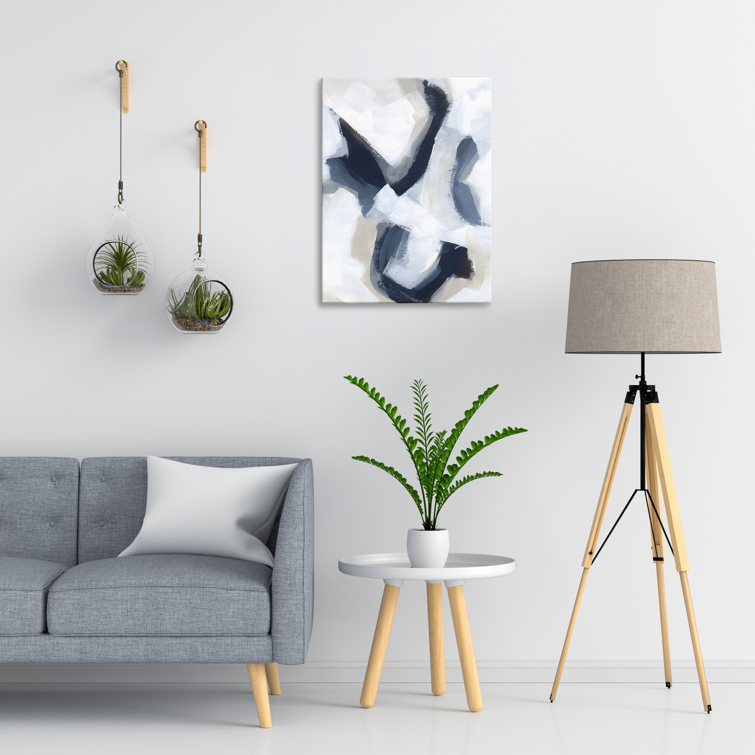 Indigo Imprint  Abstract Wall Art