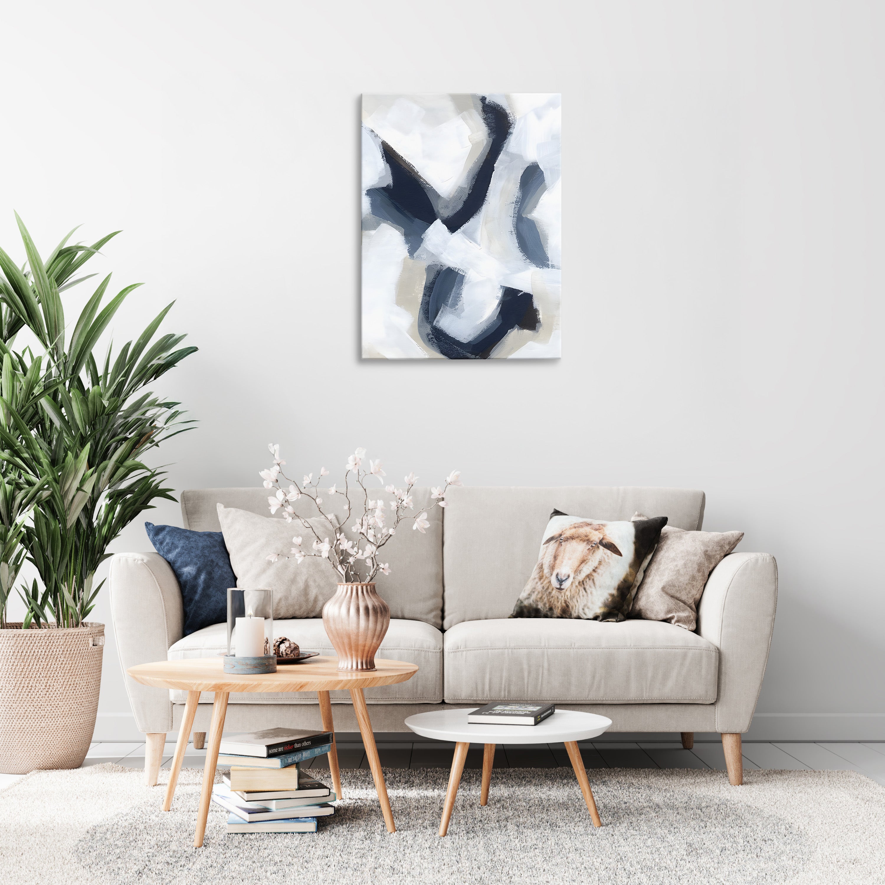 Indigo Imprint  Abstract Wall Art