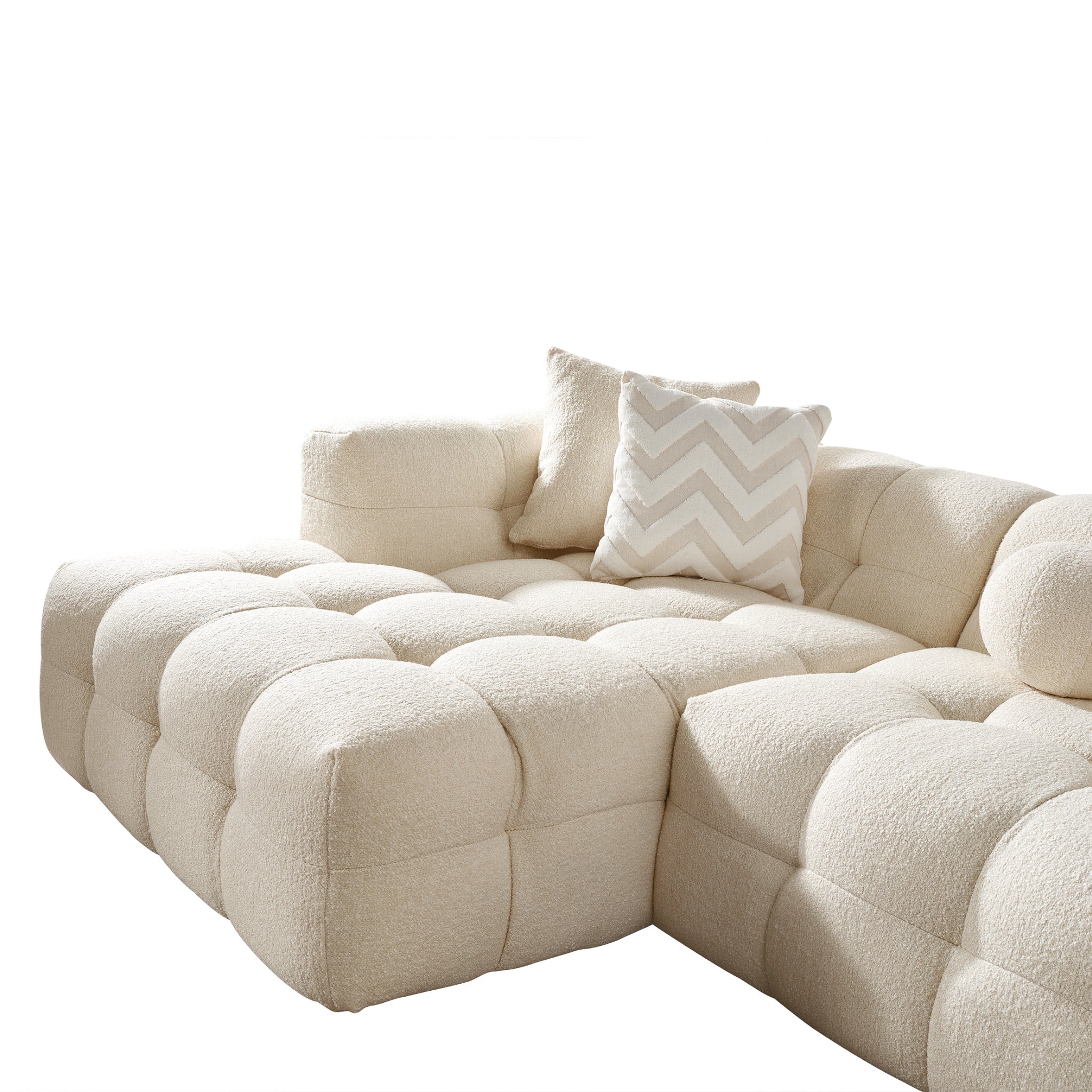 Aris Ivory Boucle Sofa - MidinMod