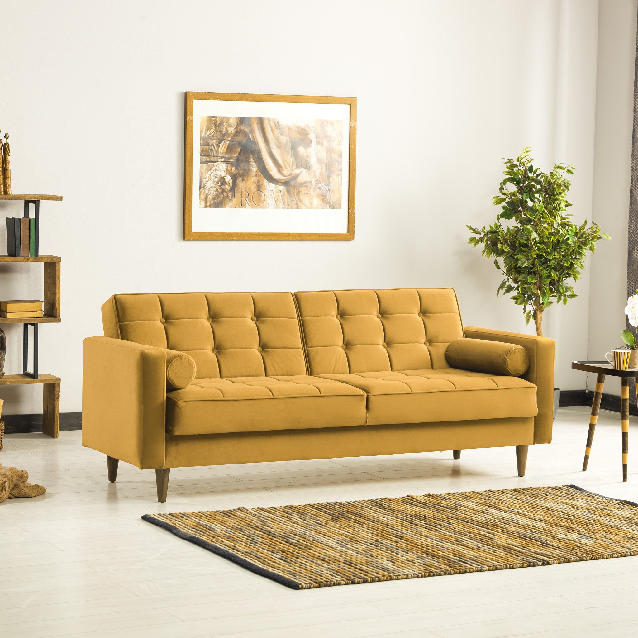 Bennet Yellow Sleeper Sofa - MidinMod