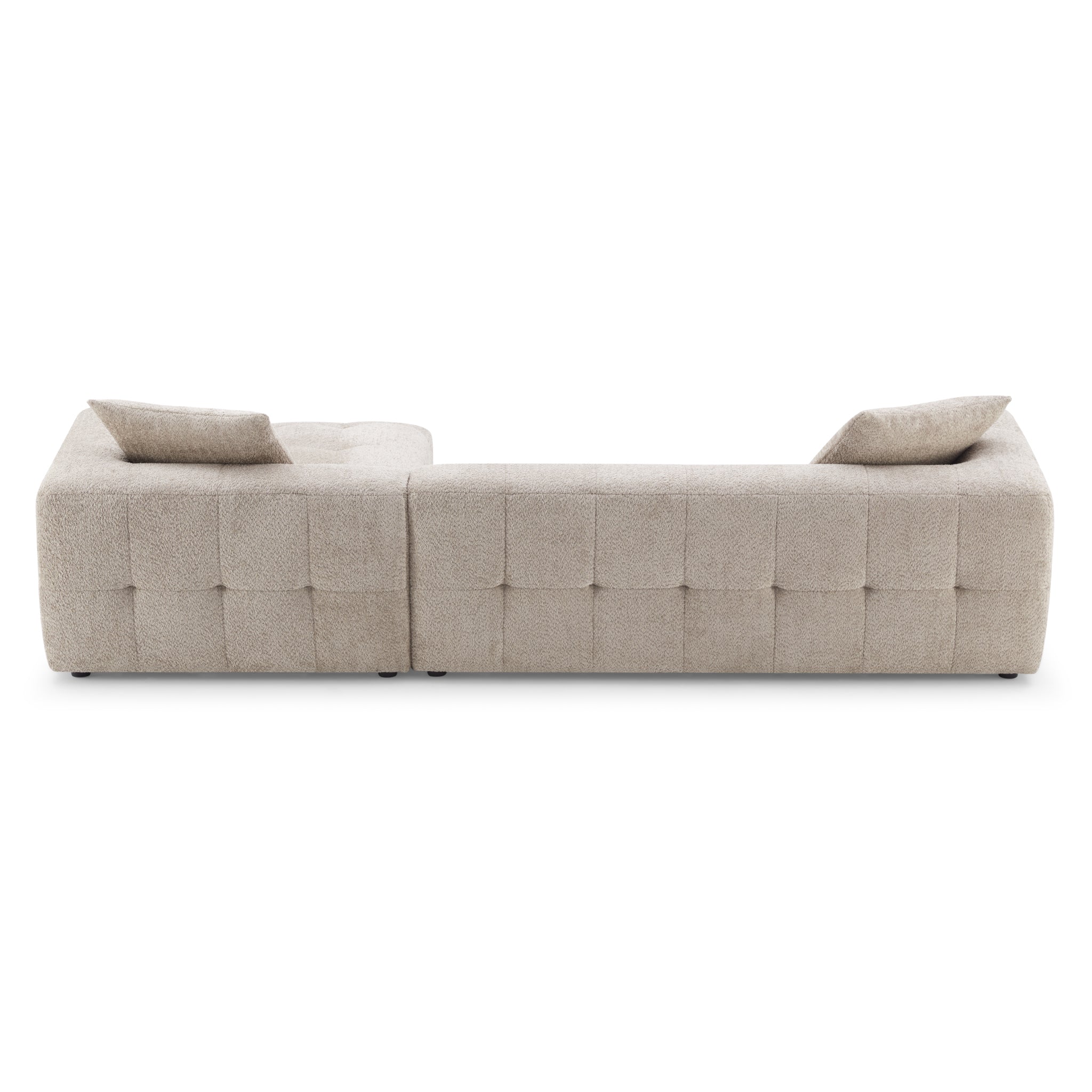 Wade Mocha Boucle L-Shaped Right Sectional Sofa - MidinMod