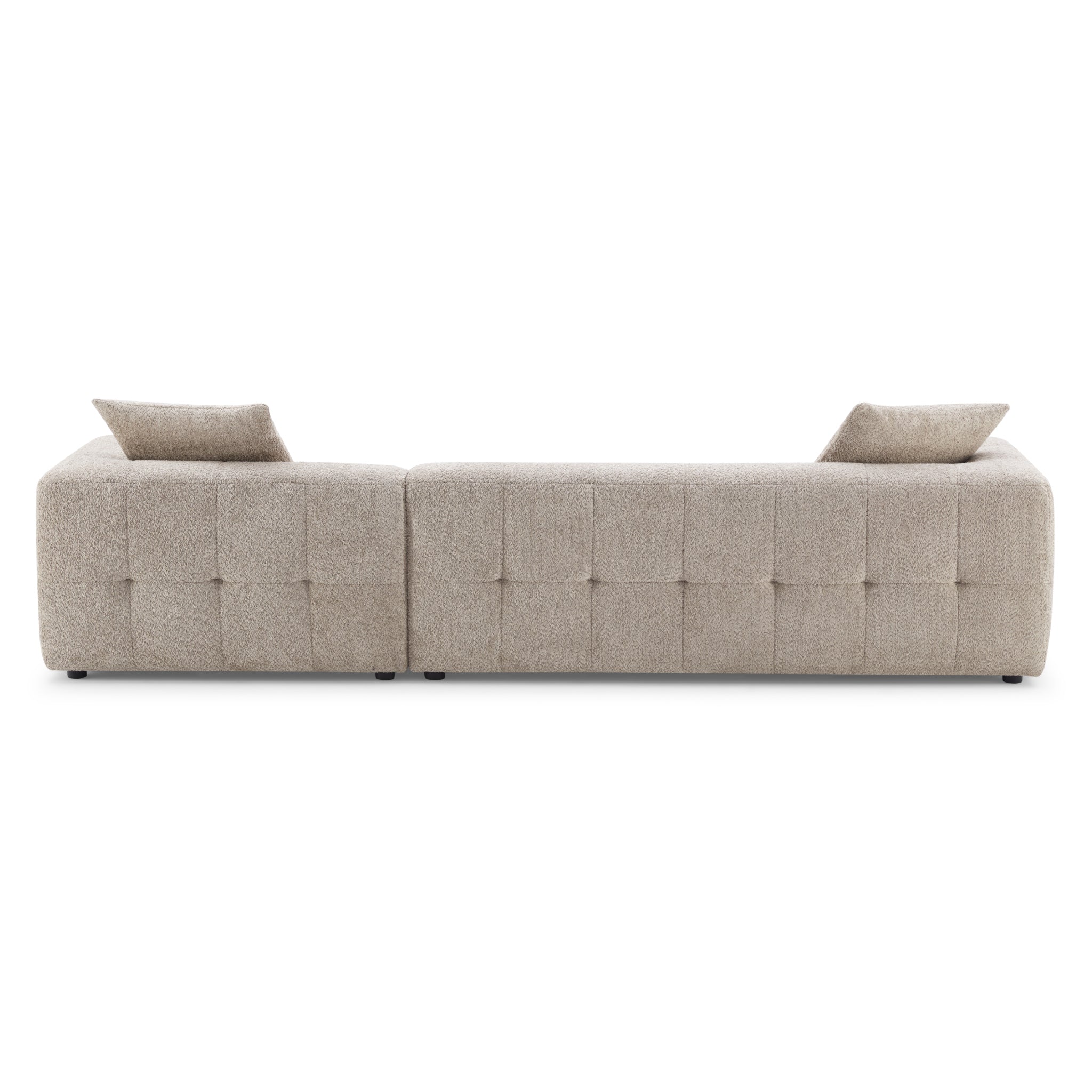 Wade Mocha Boucle L-Shaped Right Sectional Sofa - MidinMod