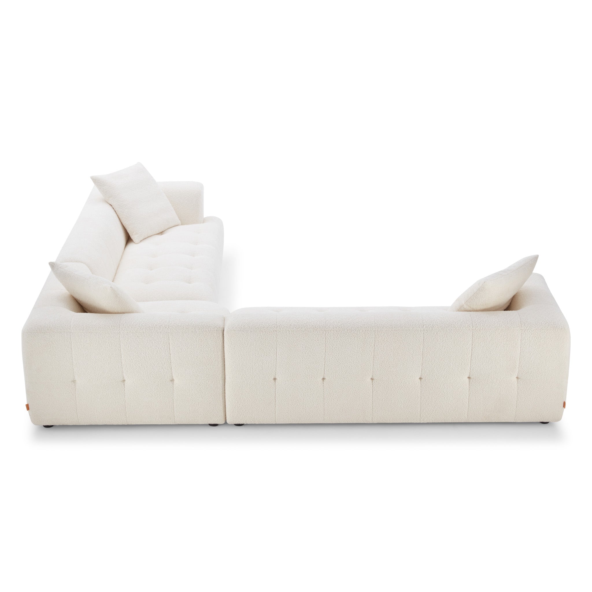 Wade Ivory Boucle Corner Sofa - MidinMod