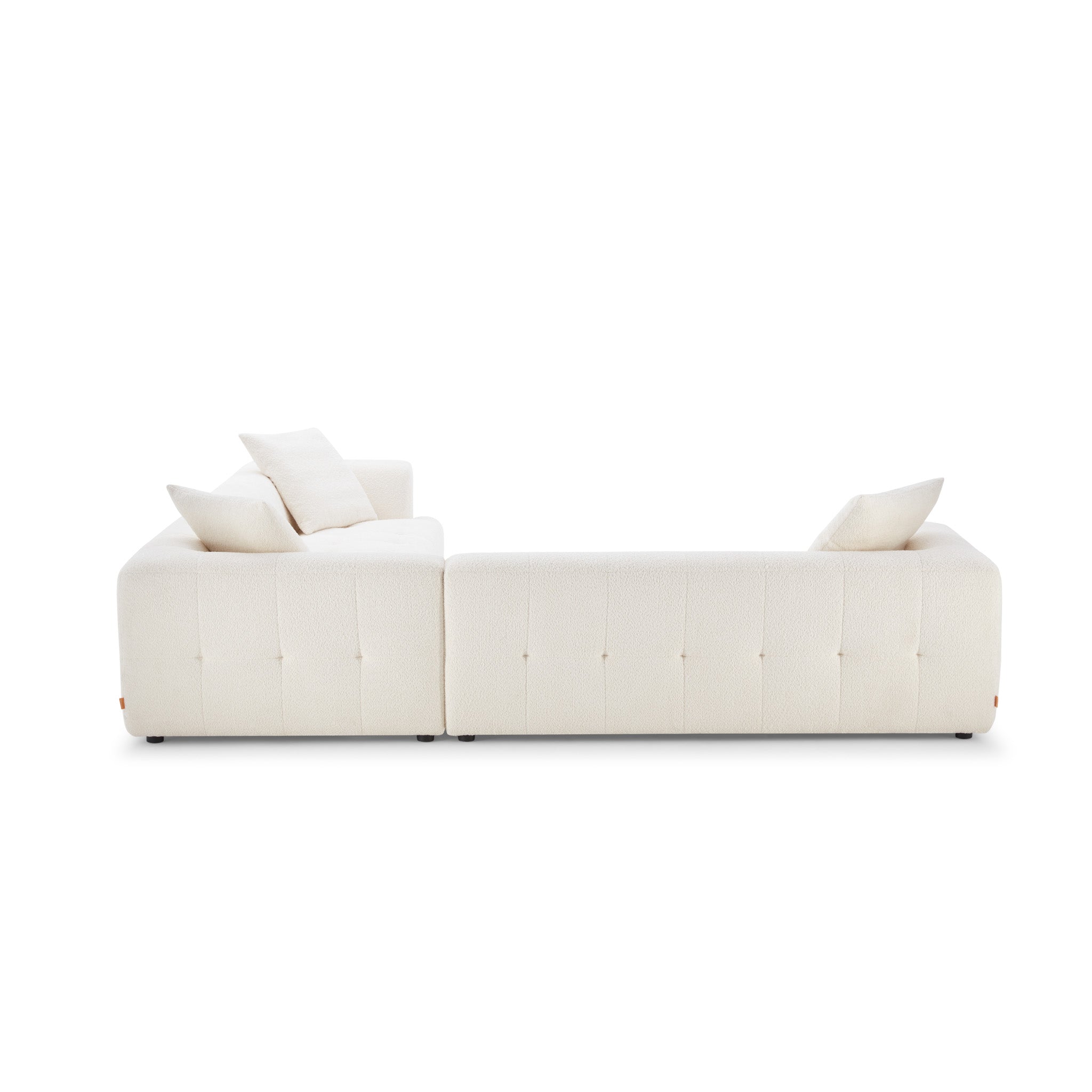 Wade Ivory Boucle Corner Sofa - MidinMod