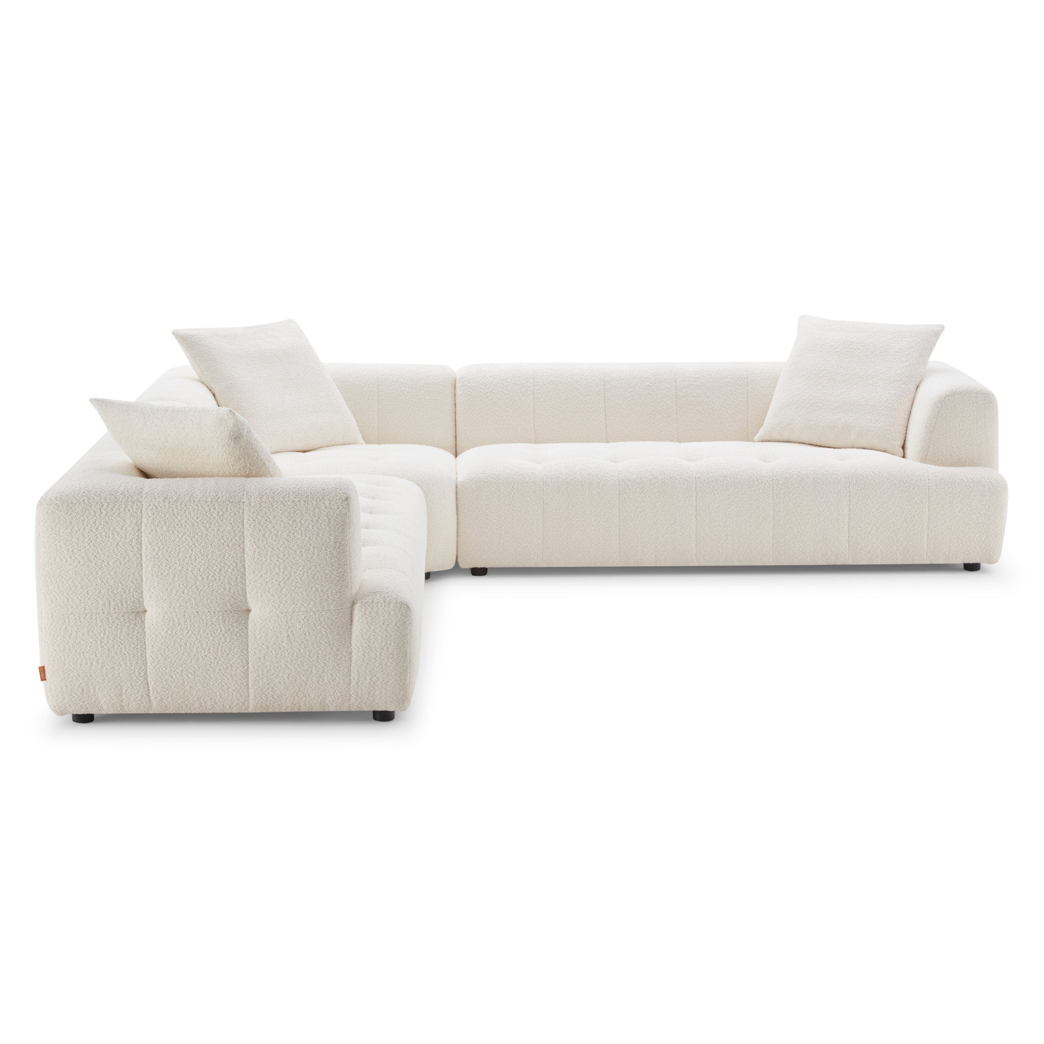 Wade Ivory Boucle Corner Sofa - MidinMod