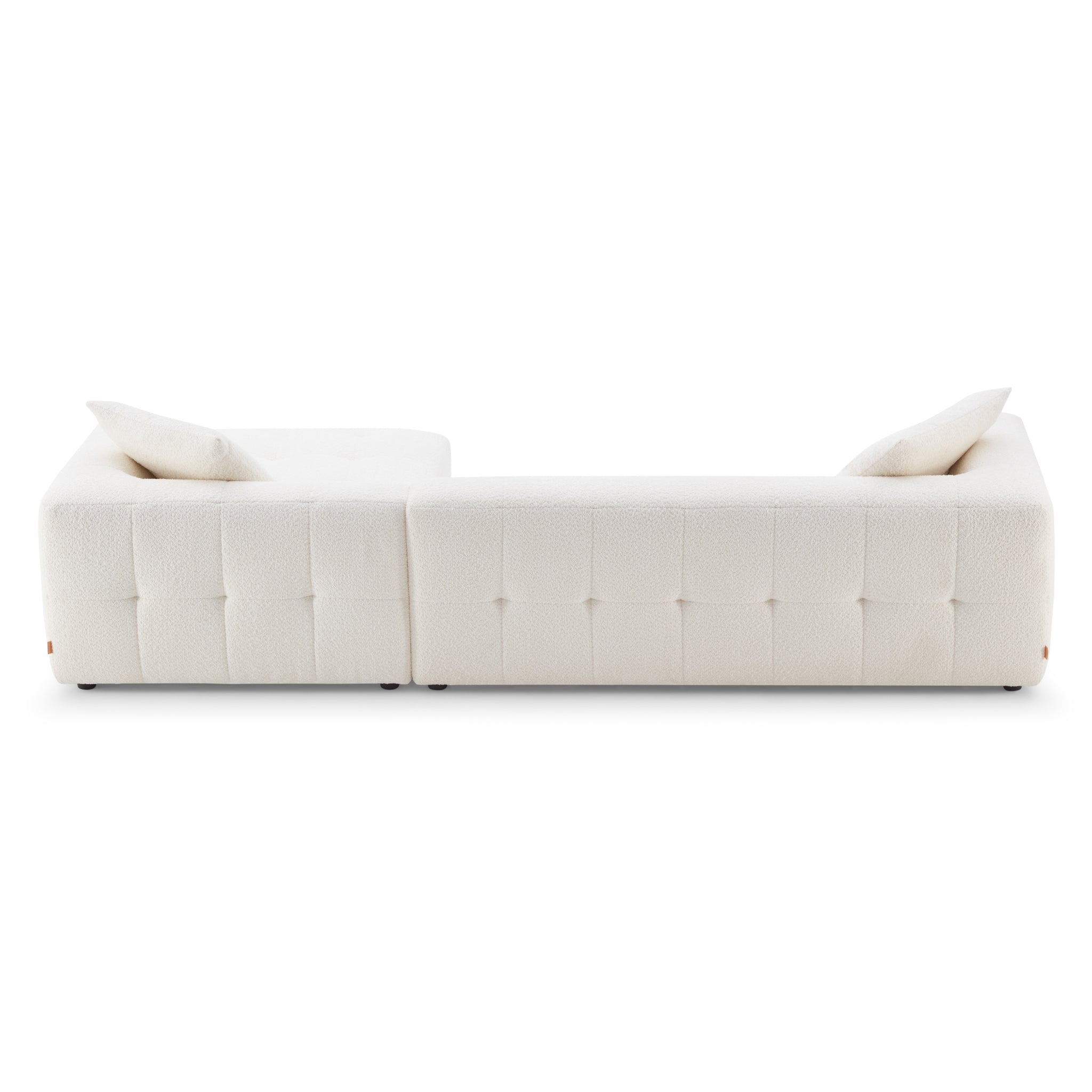 Wade Ivory Boucle Right Facing Chaise Sectional Sofa - MidinMod