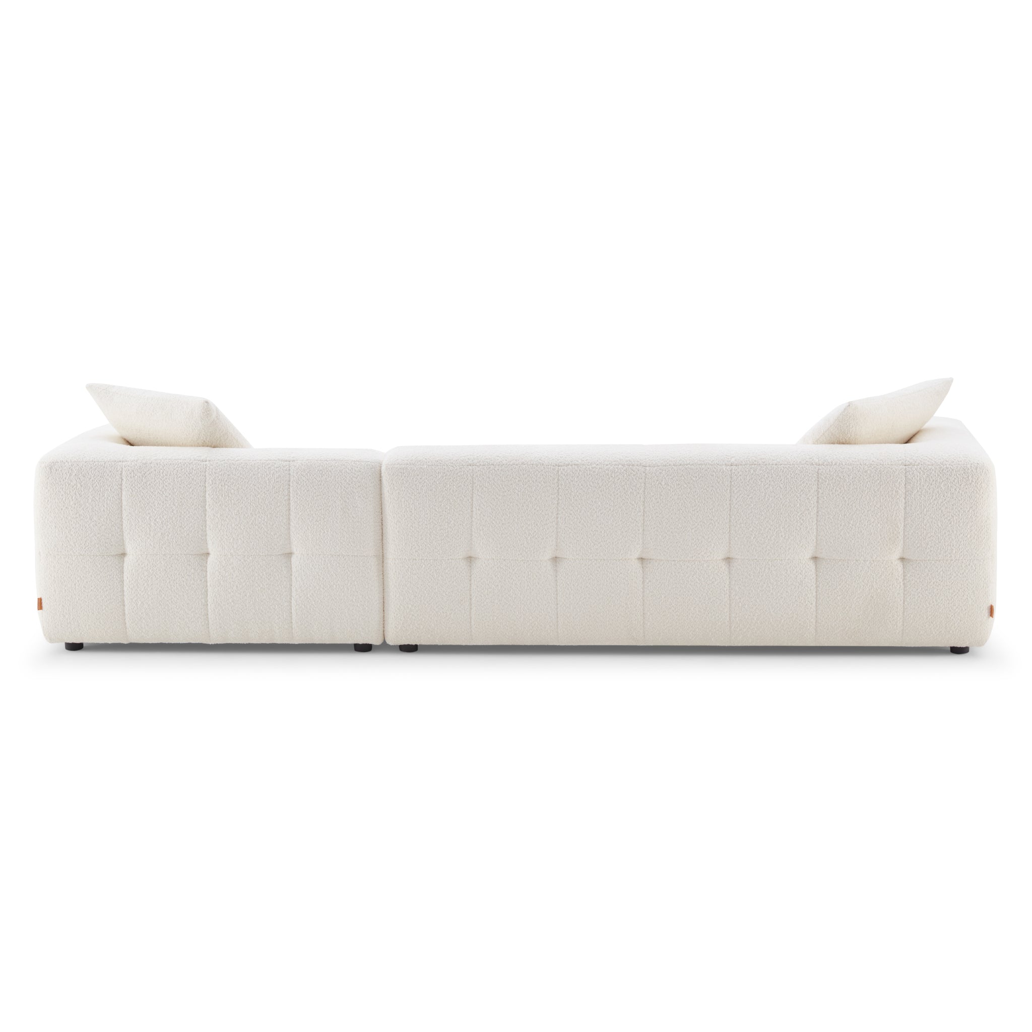 Wade Ivory Boucle Right Facing Chaise Sectional Sofa - MidinMod