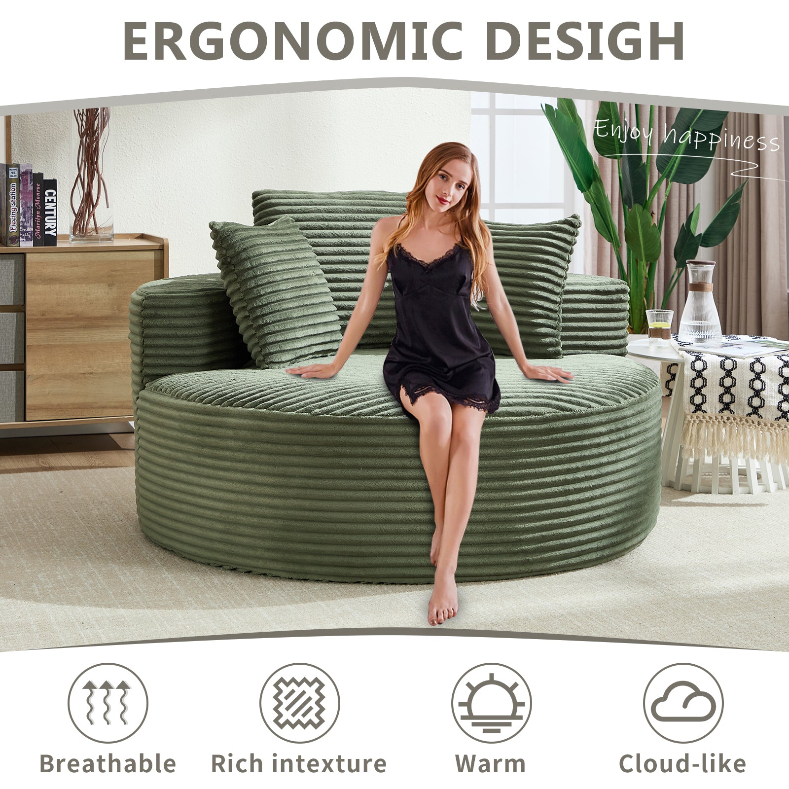 Modern Green Velvet Sofa Bed – Multifunctional Couch - MidinMod