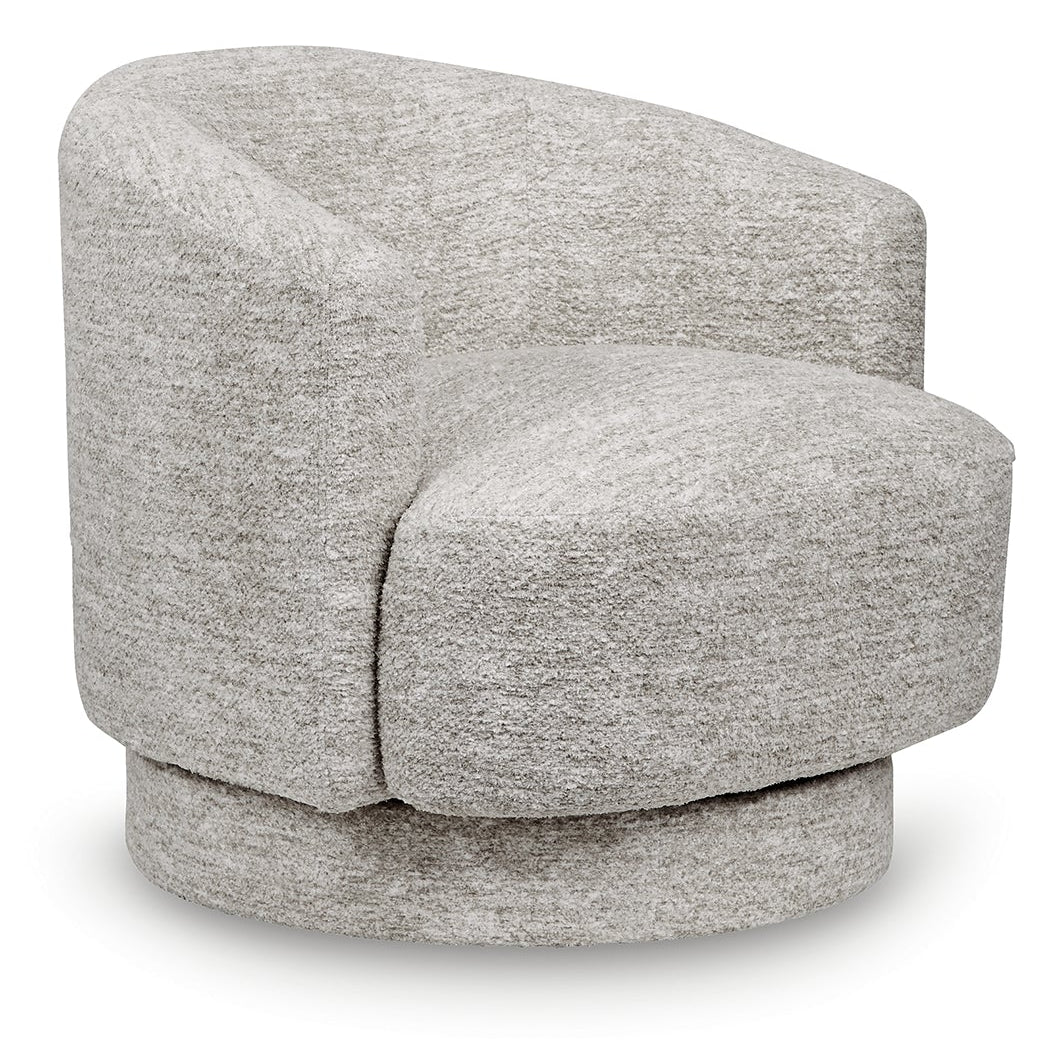 Wardsor Swivel Accent Chair in Light Neutral Fabric