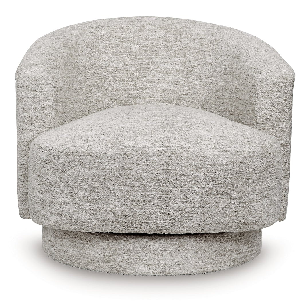 Wardsor Swivel Accent Chair in Light Neutral Fabric