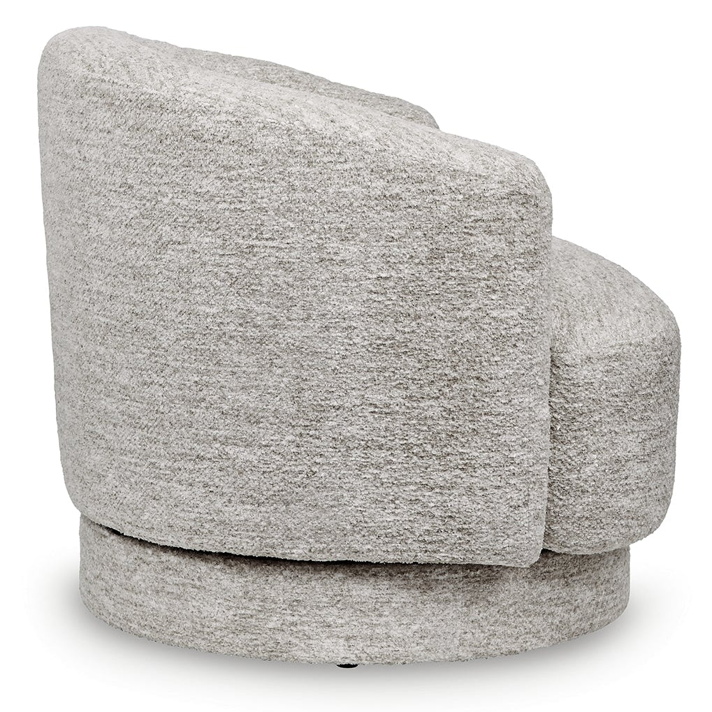 Wardsor Swivel Accent Chair in Light Neutral Fabric