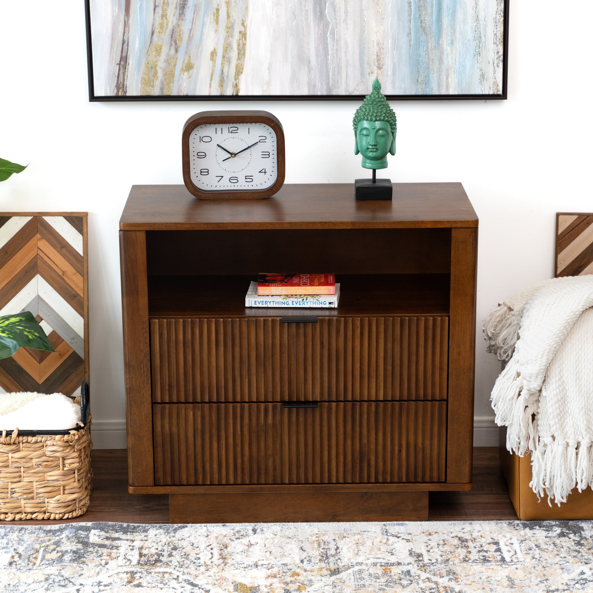 Webster 2 Drawers Nightstand Walnut - MidinMod