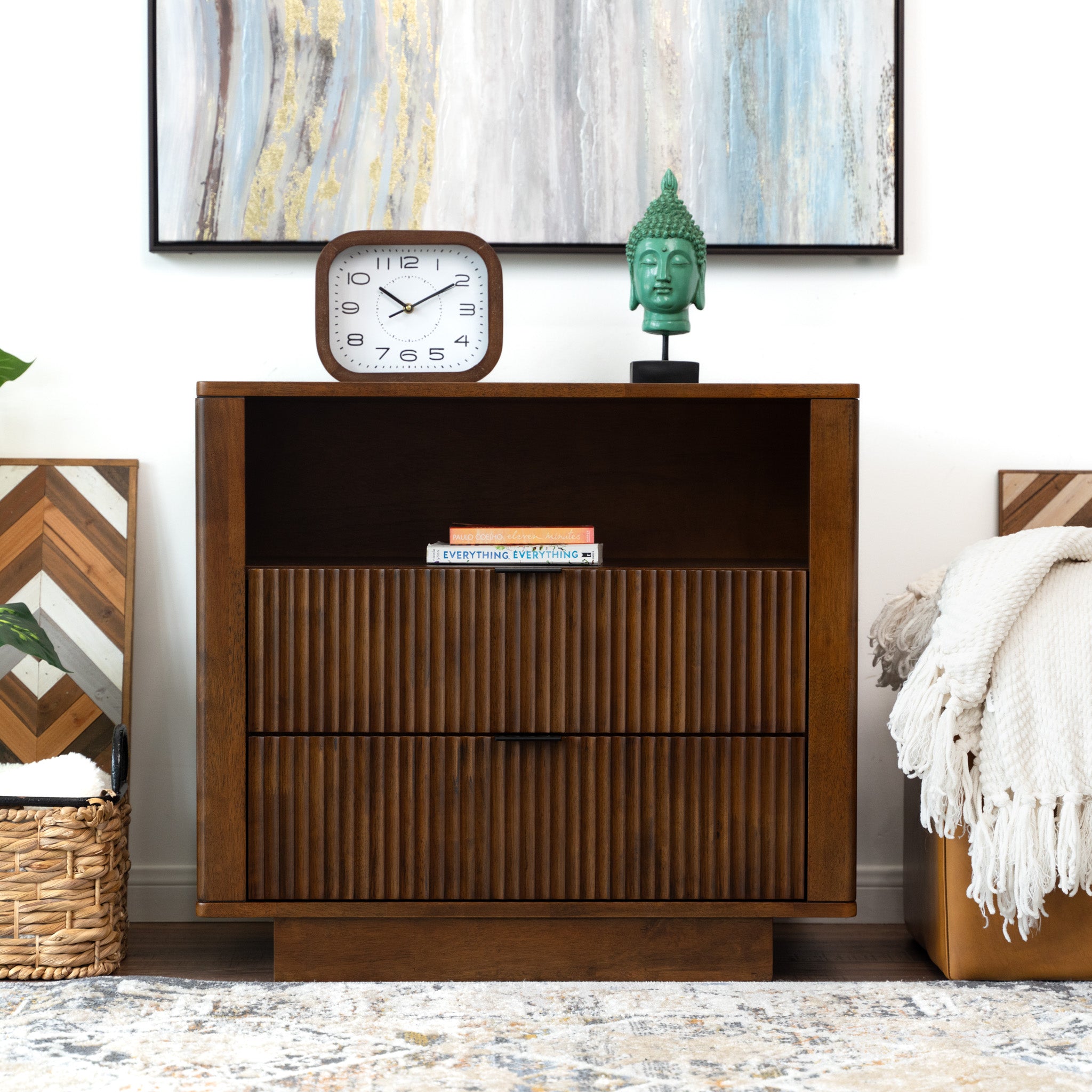 Webster 2 Drawers Nightstand Walnut - MidinMod