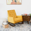 Windsor Mustard Yellow Velvet Rocking Chair