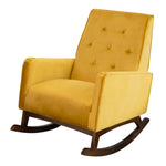 Windsor Mustard Yellow Velvet Rocking Chair