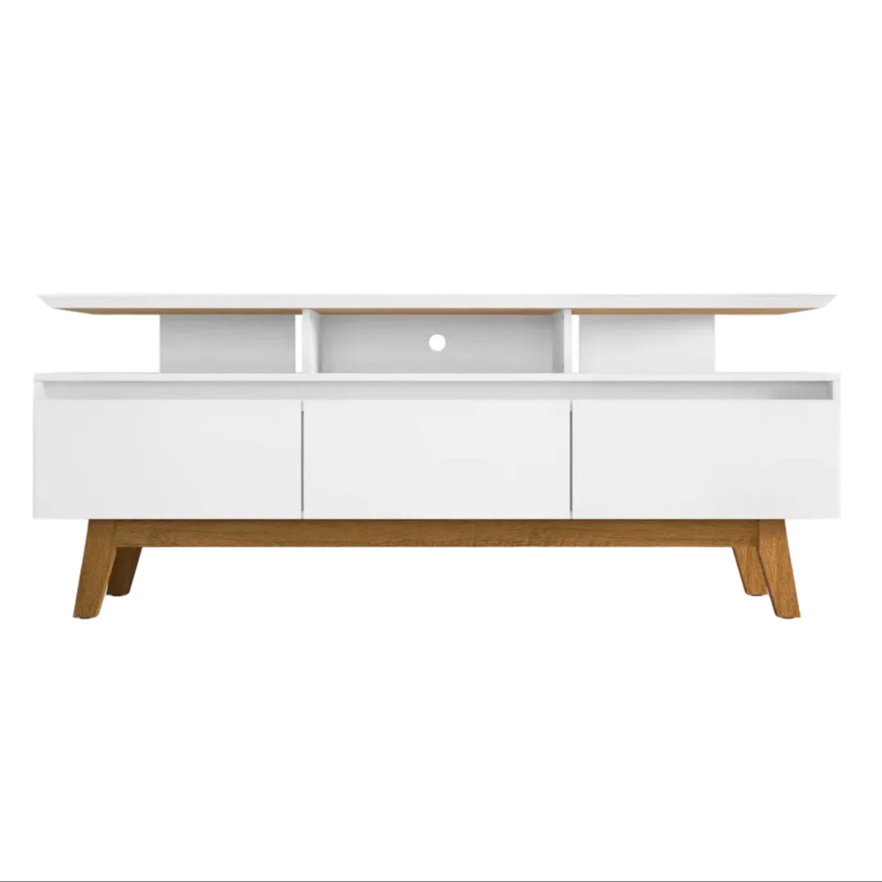 Yonkers Modern 70.86" White Solid Wood TV Stand | Streamlined Media Console | MidinMod