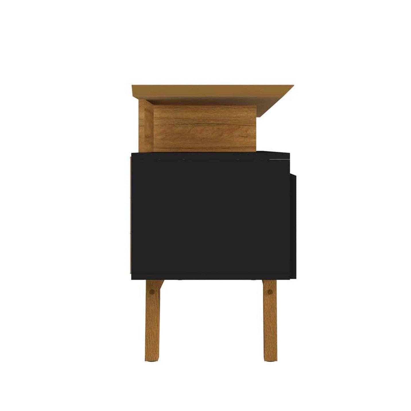 Yonkers Modern Black Solid Wood TV Stand | Streamlined Media Console | MidinMod